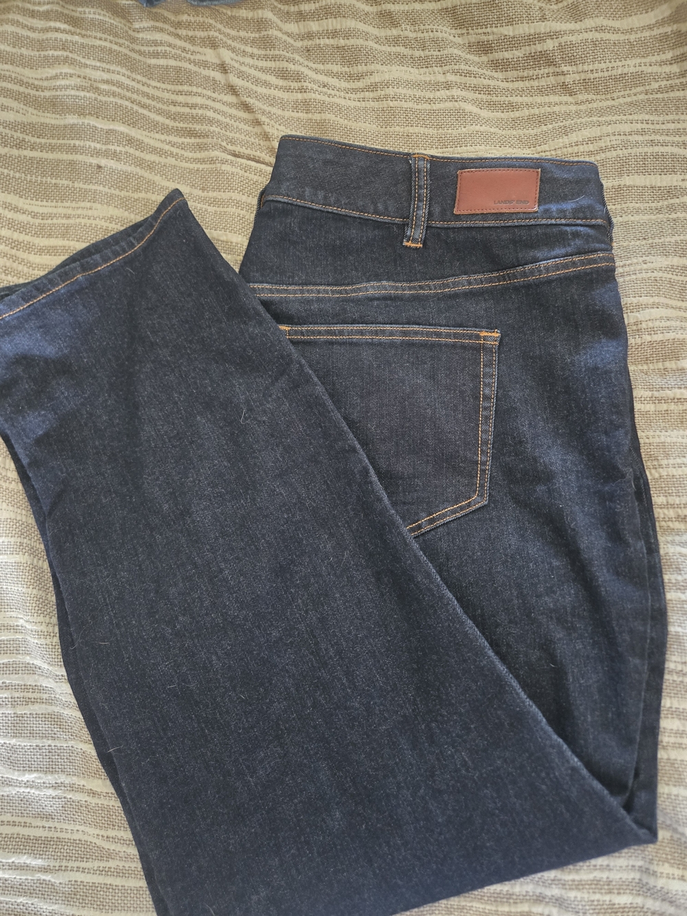 ❤️2 For 30❤️Lands End Women's Skinny Jeans in Dark Blue Denim Plus Size 20w